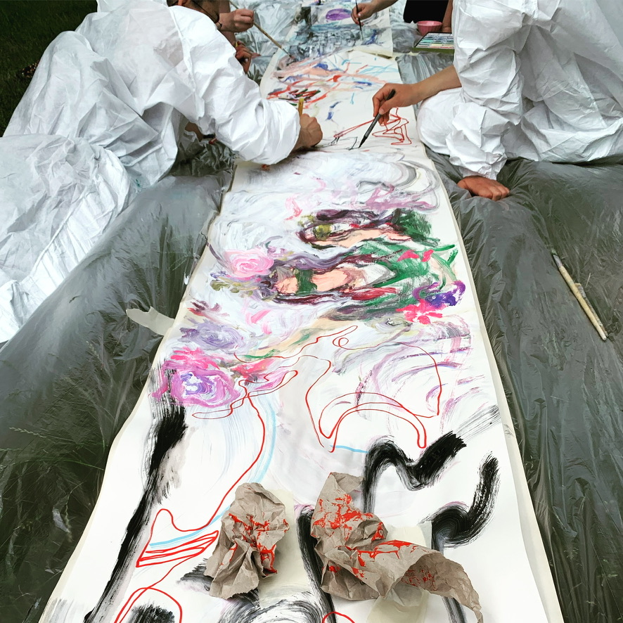 Kunstvermittlungsprojek in Form eines Workshoptages für Schüler*innen im Garten des Kunstvereins Braunschweig