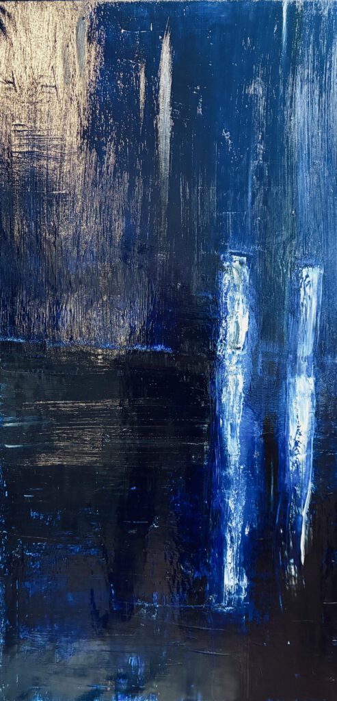 Ultramarin, Ölfarbe auf Leinwand 140x70