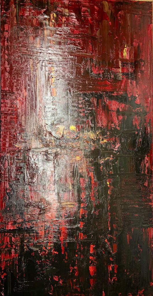 MONOCHROMIE — FIRE Öl auf Leinwand 50 × 100 cm