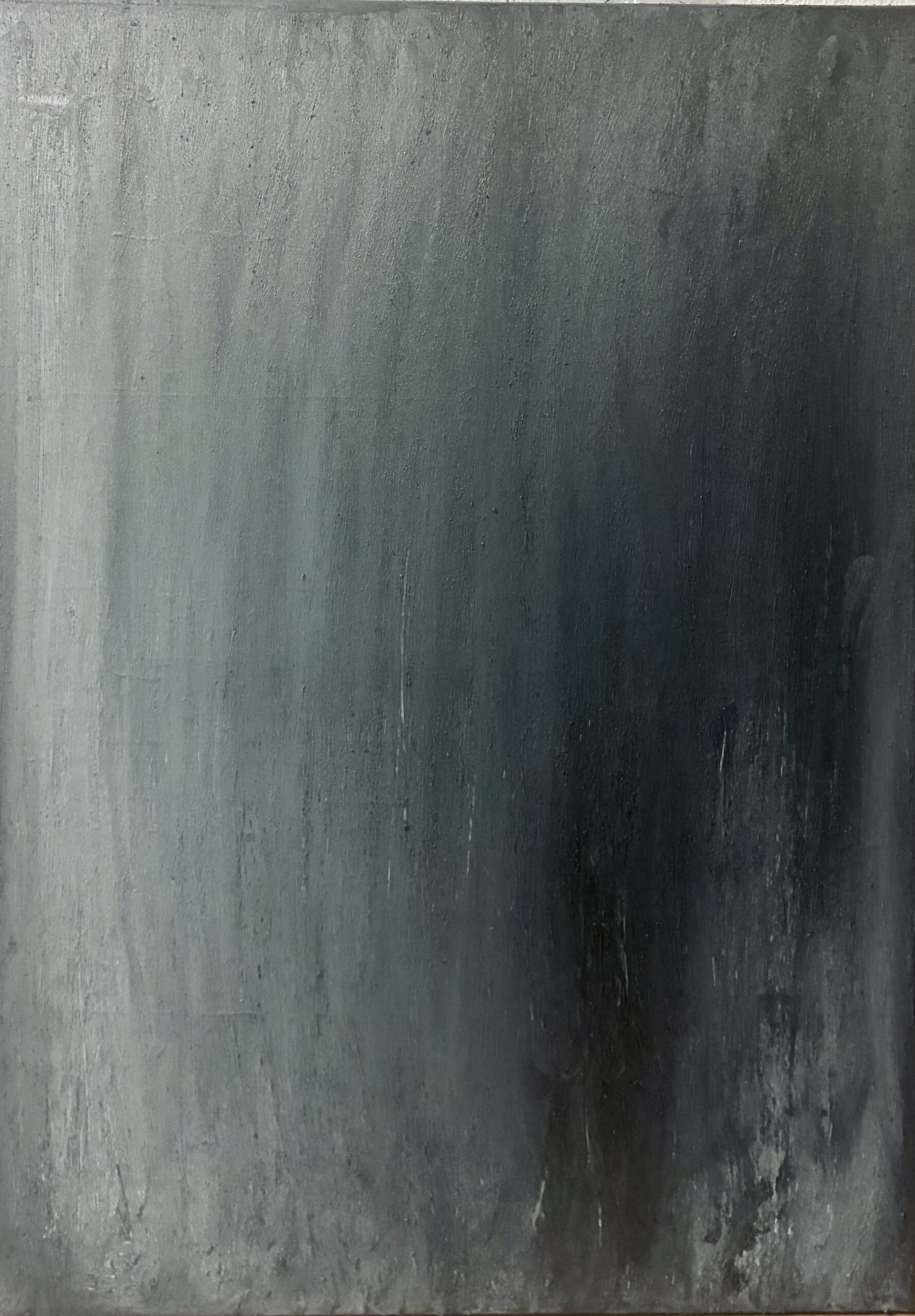 Erde und Ölfarbe auf Leinwand, Grau 50x70