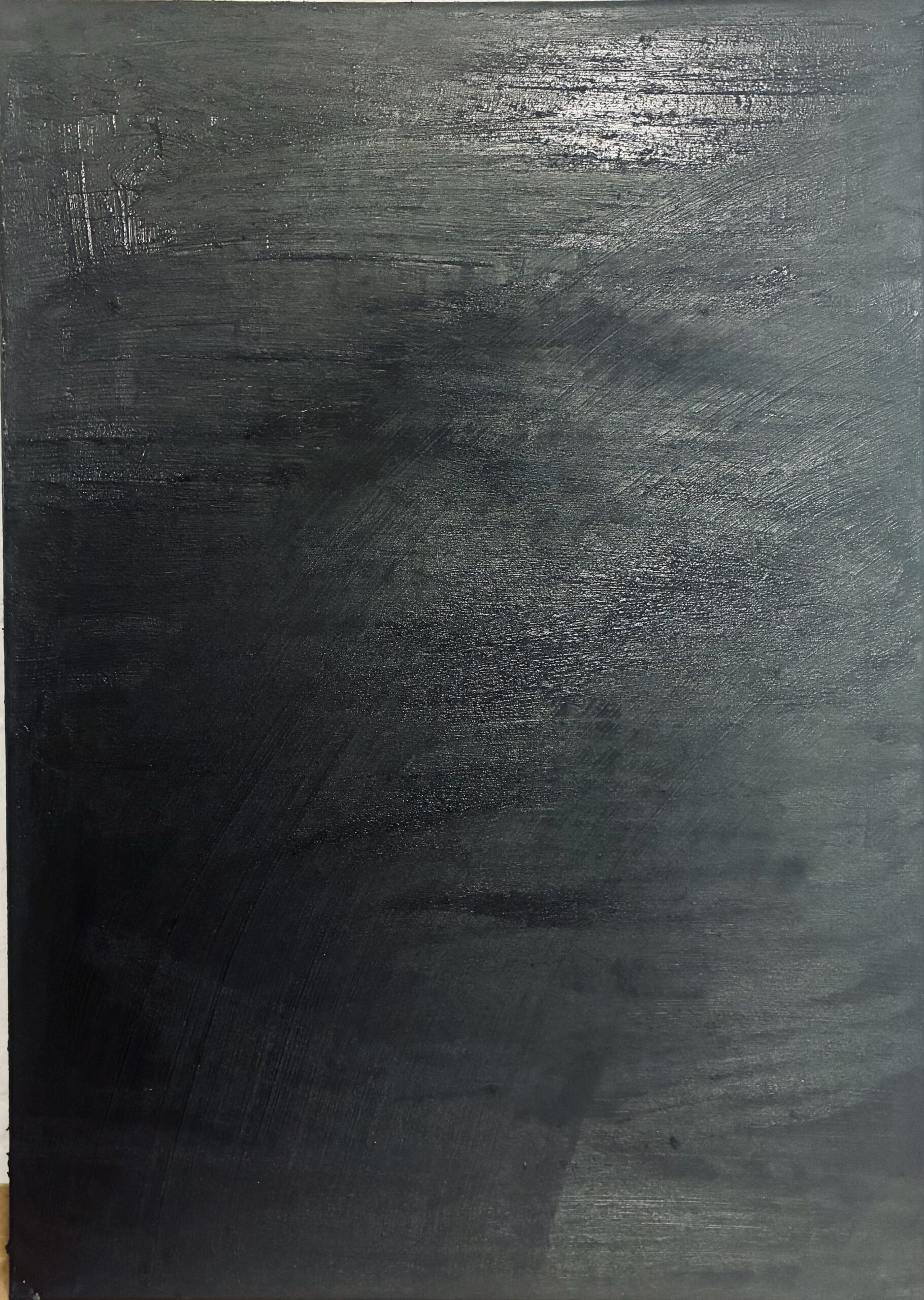 Erde und Ölfarbe auf Leinwand, Schwarz 50x70